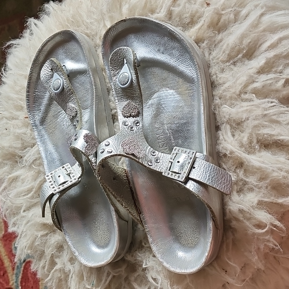 COPY - Birkenstock Heidi Klum Silver Gizeh 39 L8M6